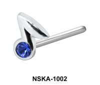Note Design Silver Straight Nose Stud NSKA-1002